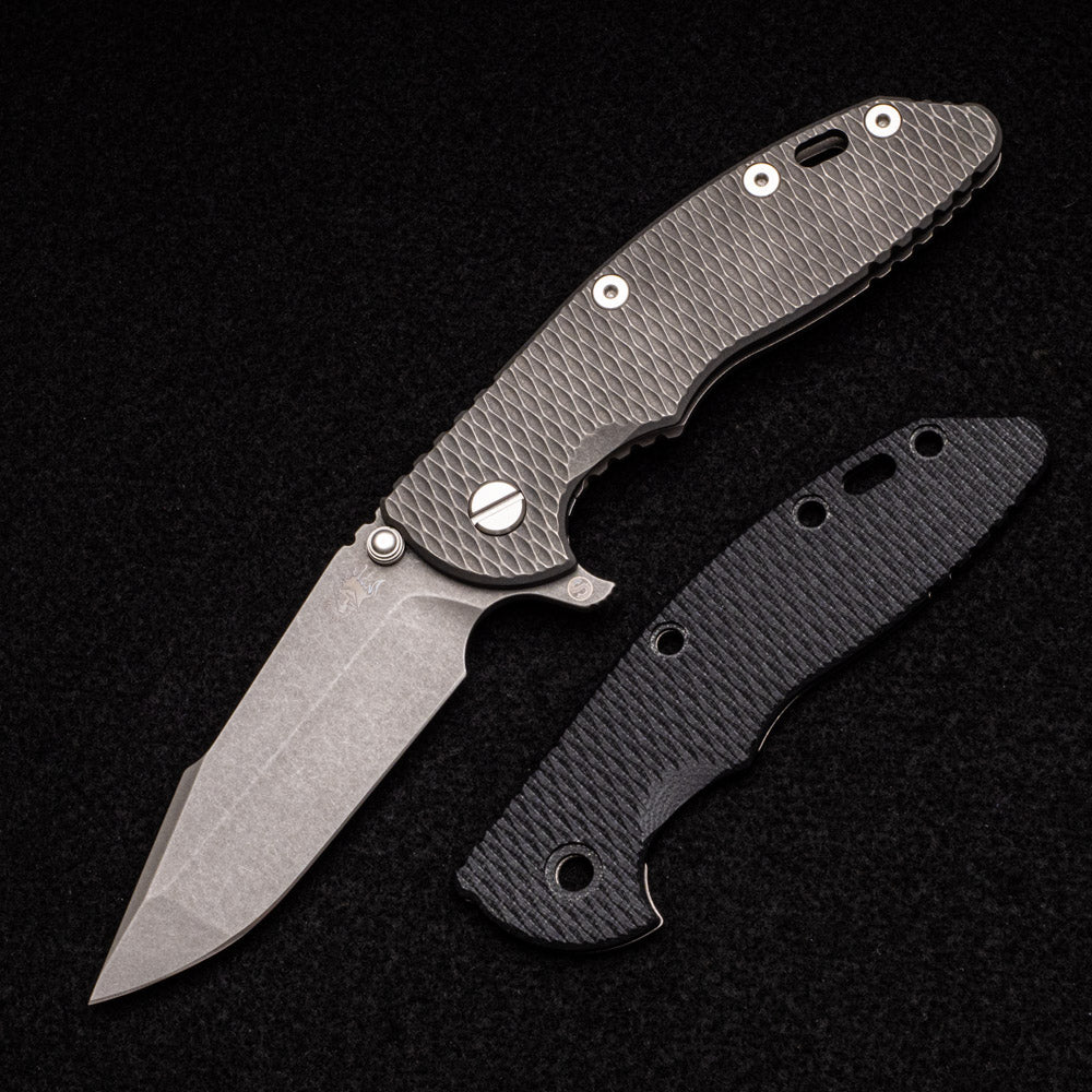 Hinderer Knives XM-18 3.5" - Skinny Harpoon Spanto - Working Finish - Titanium Scale