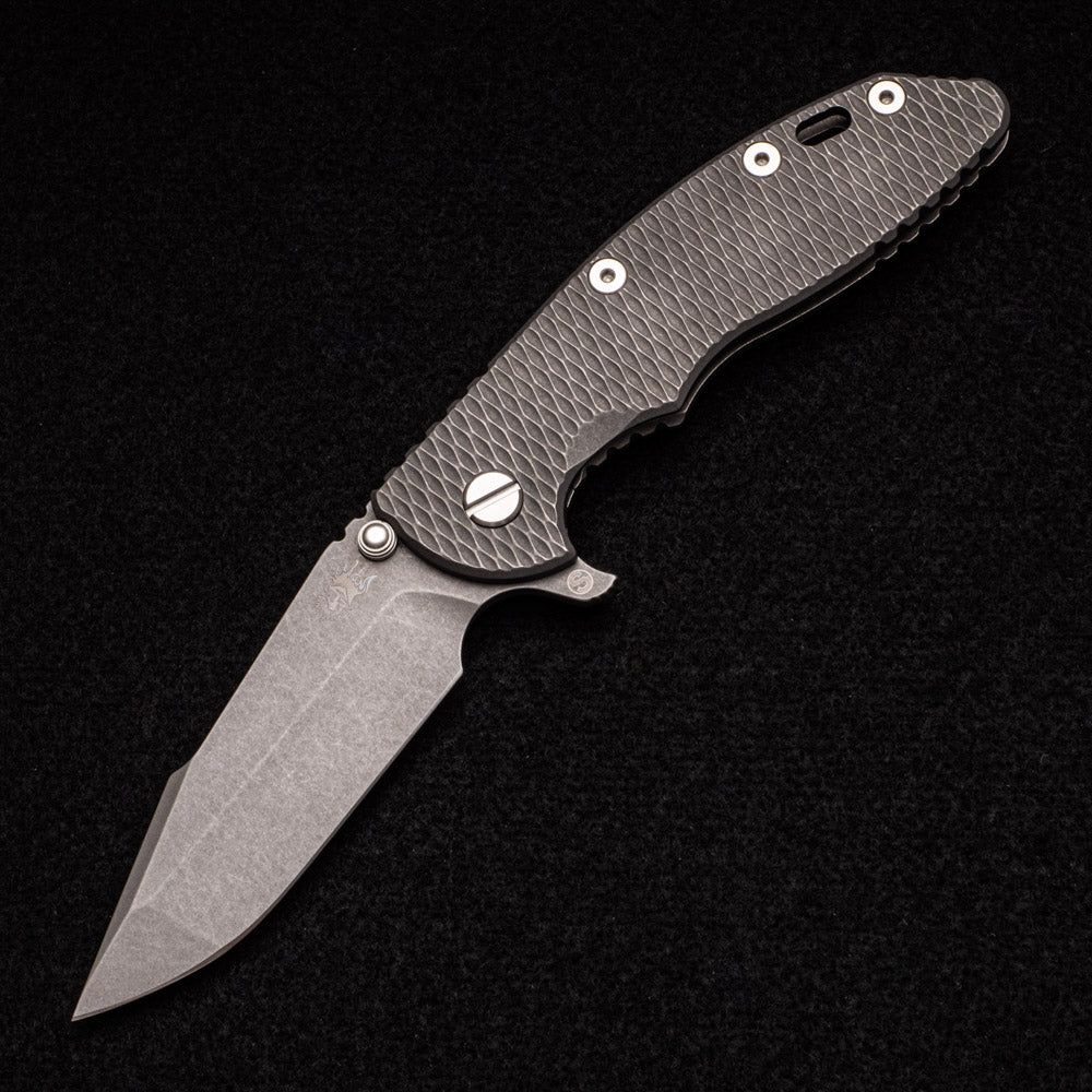 Hinderer Knives XM-18 3.5" - Skinny Harpoon Spanto - Working Finish - Titanium Scale