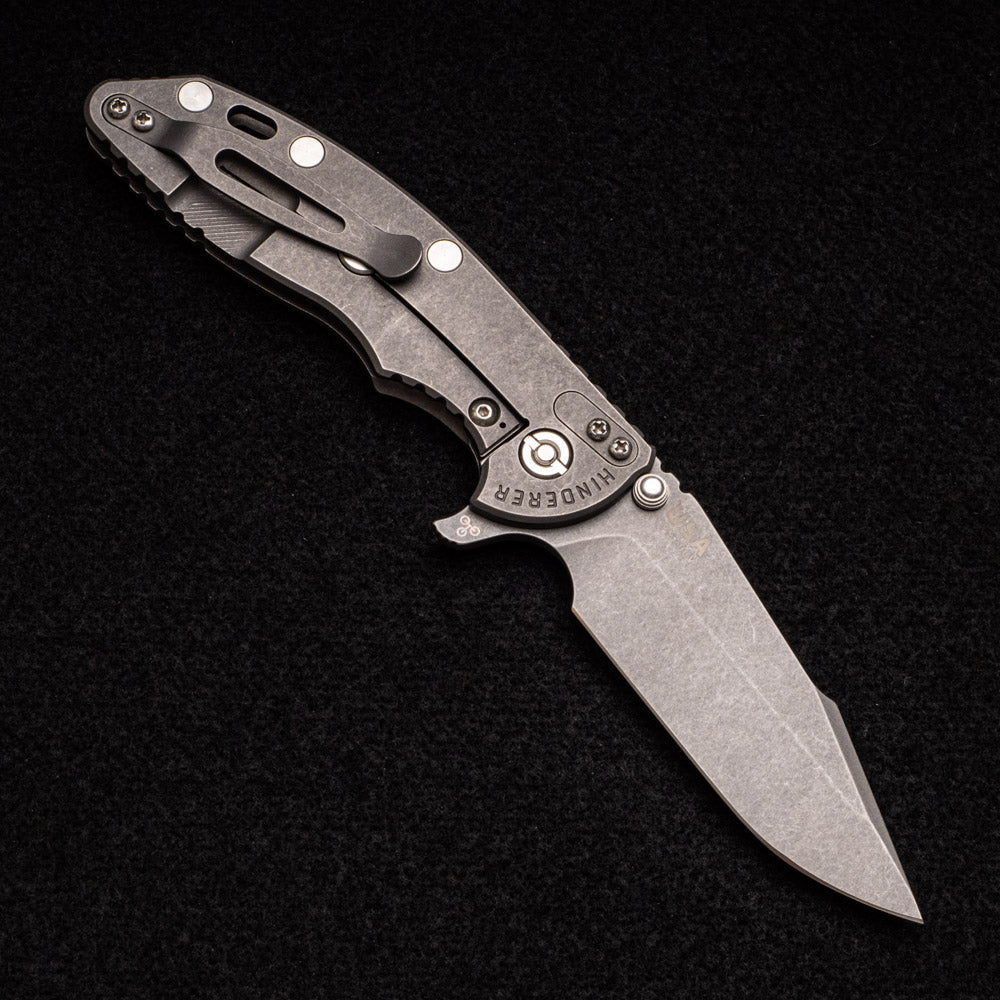 Hinderer Knives XM-18 3.5" - Skinny Harpoon Spanto - Working Finish - Titanium Scale