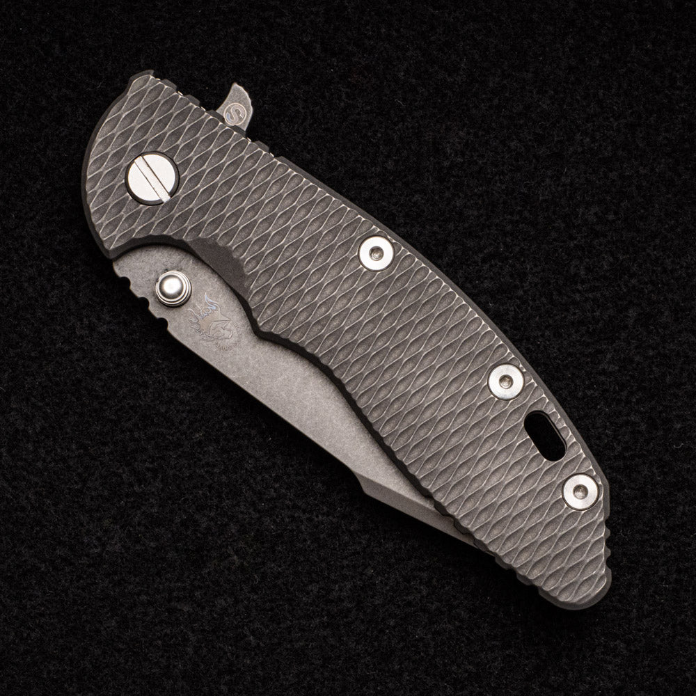 Hinderer Knives XM-18 3.5" - Skinny Harpoon Spanto - Working Finish - Titanium Scale