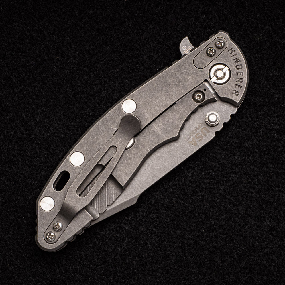 Hinderer Knives XM-18 3.5" - Skinny Harpoon Spanto - Working Finish - Titanium Scale