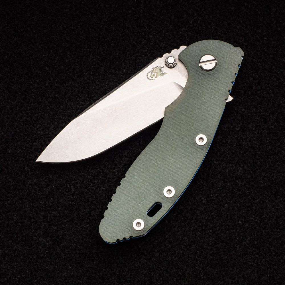 Hinderer Knives XM-18 3.5" - Slicer - Stonewash Blue - Jade G10