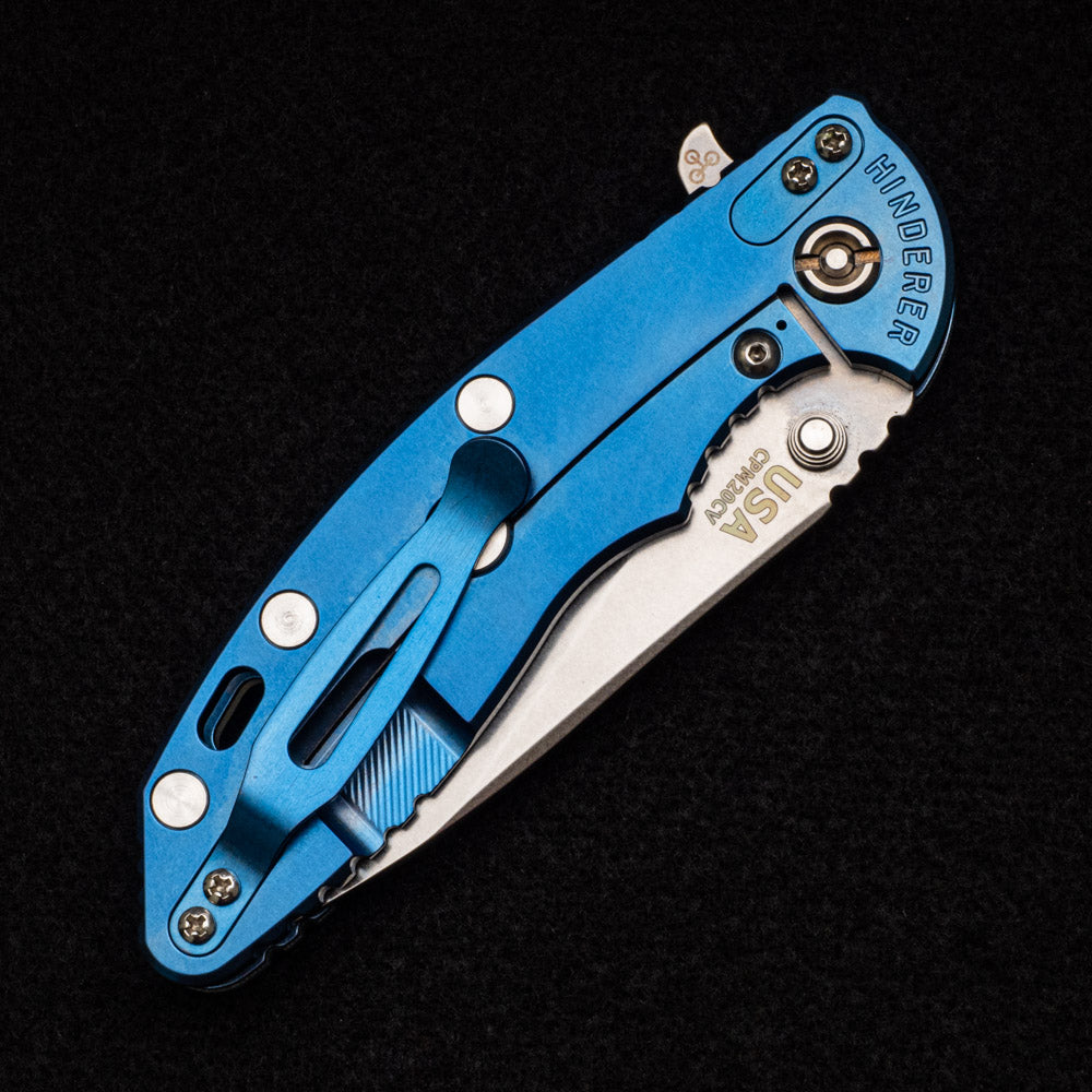 Hinderer Knives XM-18 3.5" - Slicer - Stonewash Blue - Jade G10