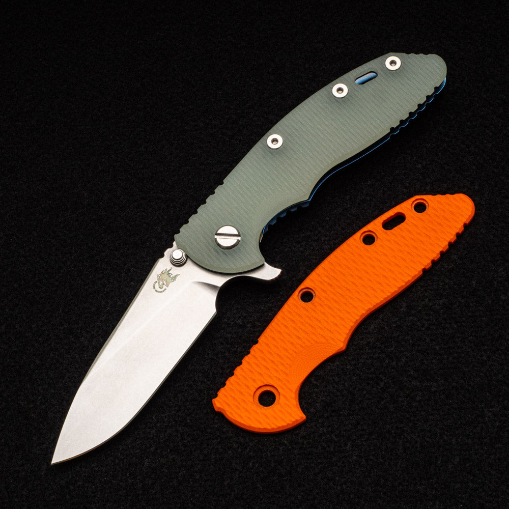 Hinderer Knives XM-18 3.5" - Slicer - Stonewash Blue - Jade G10