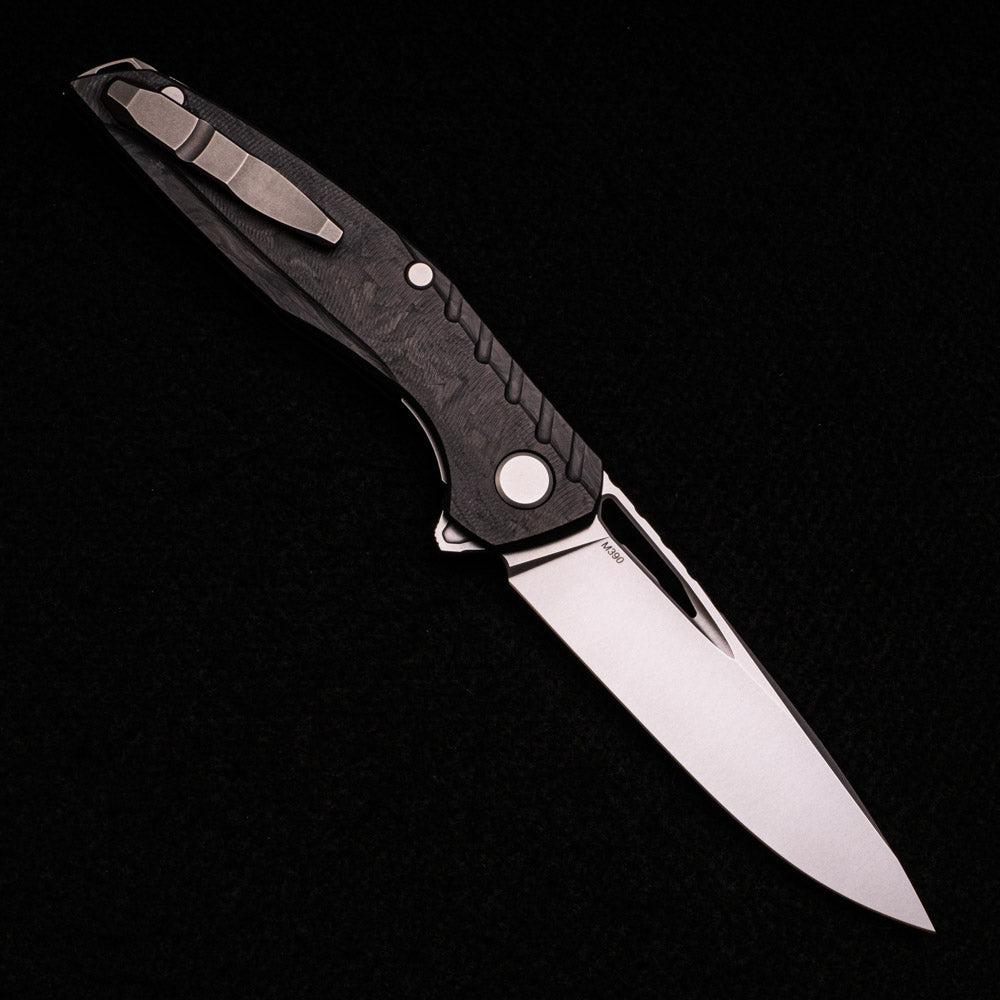 SHIROGOROV 111 GEN 5.1 – M390 BLADE – MARBLE CARBON FIBER HANDLE – MRBS