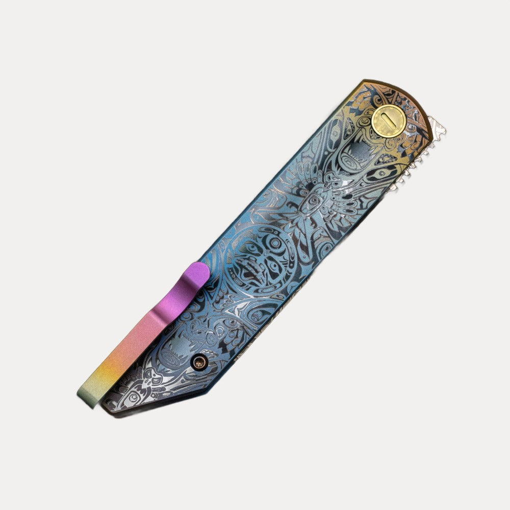 D Rocket Design Native Art Revenge “Fukushu” Front Flipper – Pink-Red-Orange Top Radiant