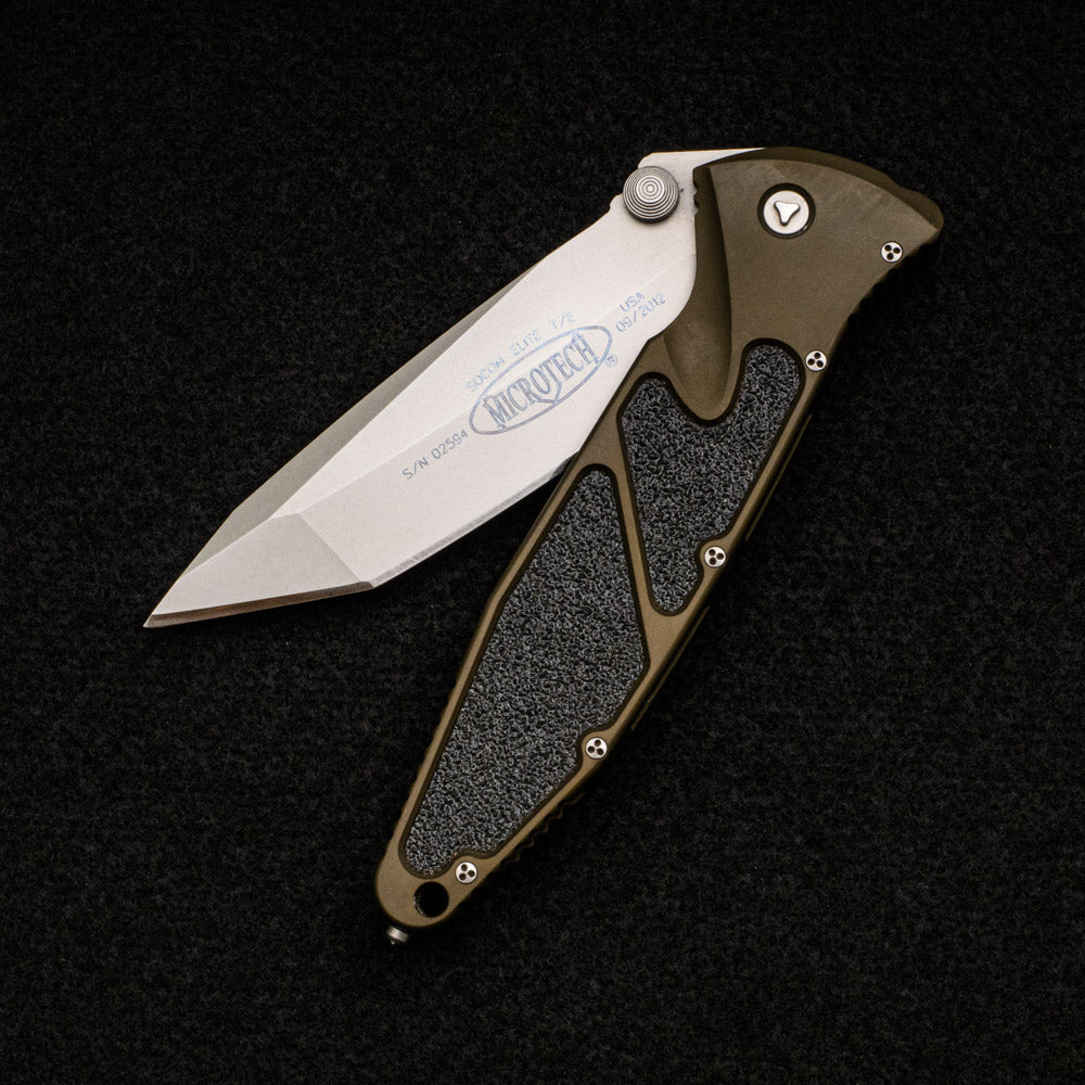 MICROTECH SOCOM ELITE T-E - OD GREEN ALUMINUM HANDLE - S35VN BLADE