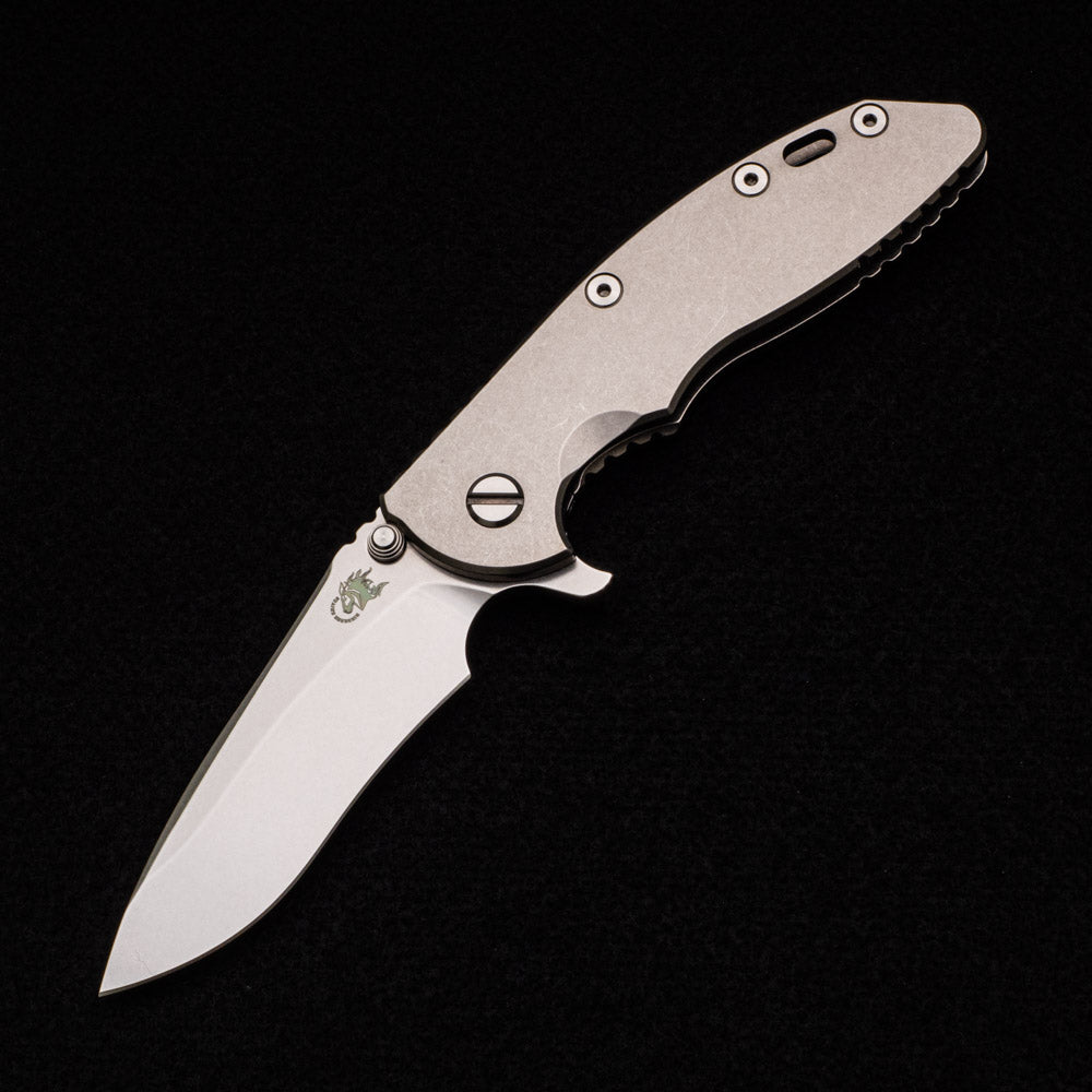 Hinderer Knives XM-18 3.5" - Recurve - Stonewash - Titanium Scale