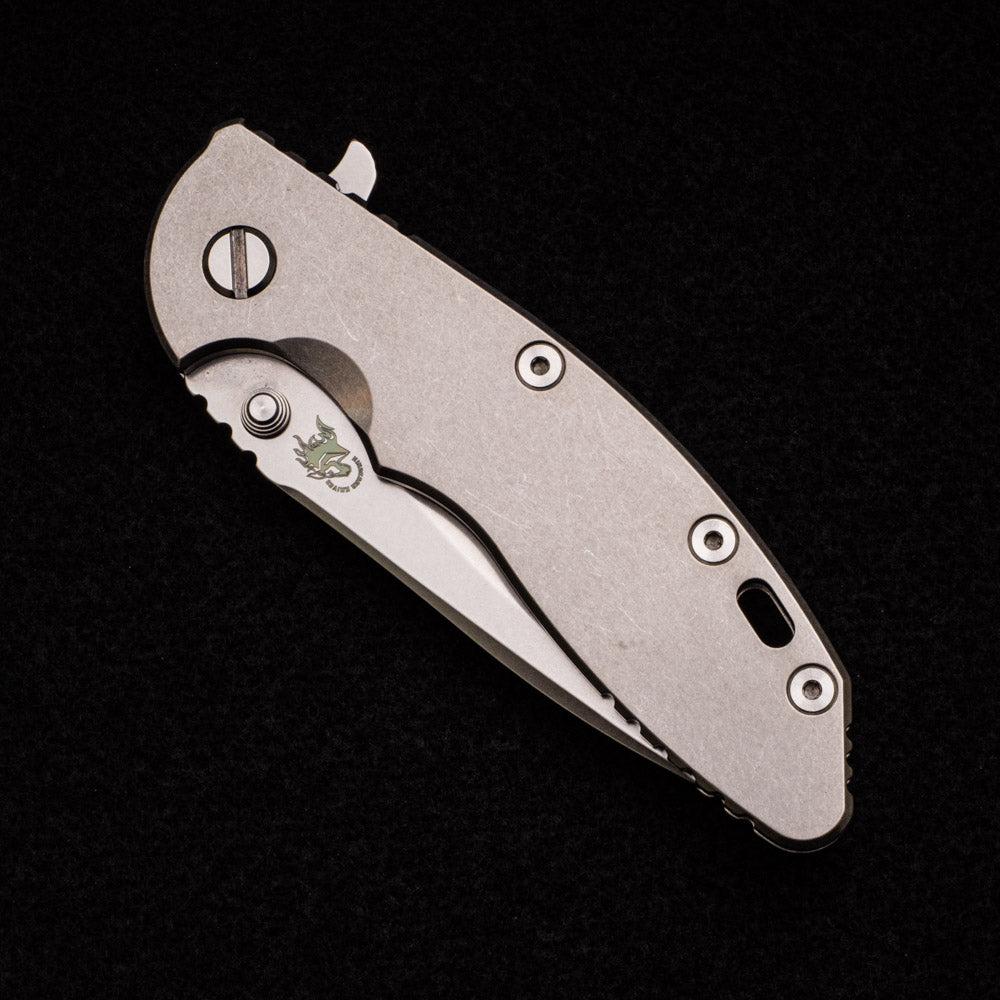 Hinderer Knives XM-18 3.5" - Recurve - Stonewash - Titanium Scale