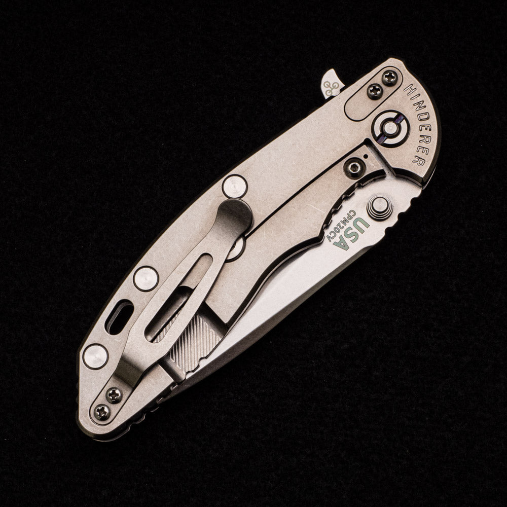 Hinderer Knives XM-18 3.5" - Recurve - Stonewash - Titanium Scale