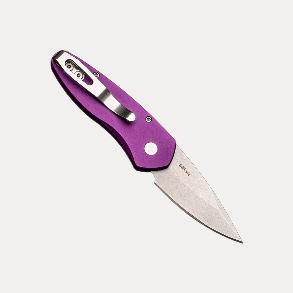 Pro-Tech Knives Sprint - Purple Aluminum Handle - Stonewash S35VN Blade - 2905-PURPLE