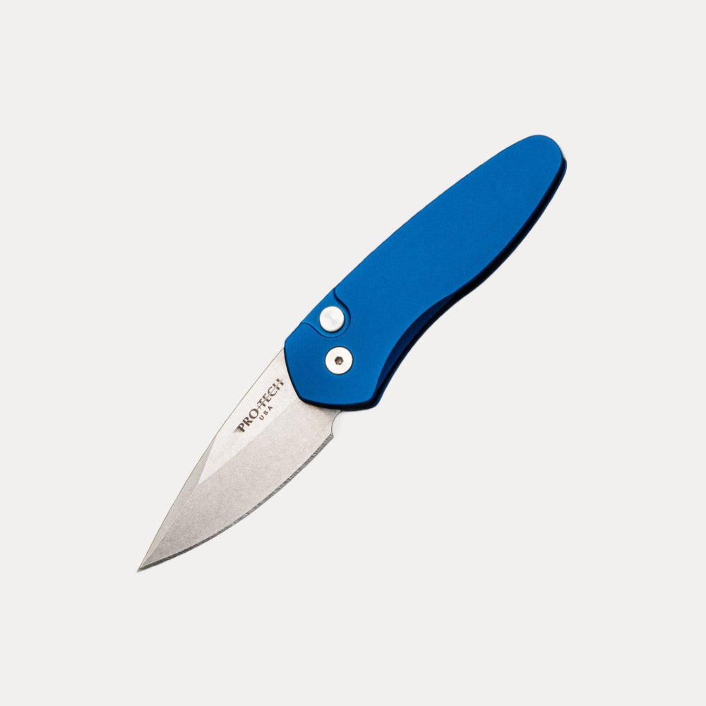 Pro-Tech Knives Sprint - Blue Aluminum Handle - Stonewash S35VN Blade - 2905-BLUE