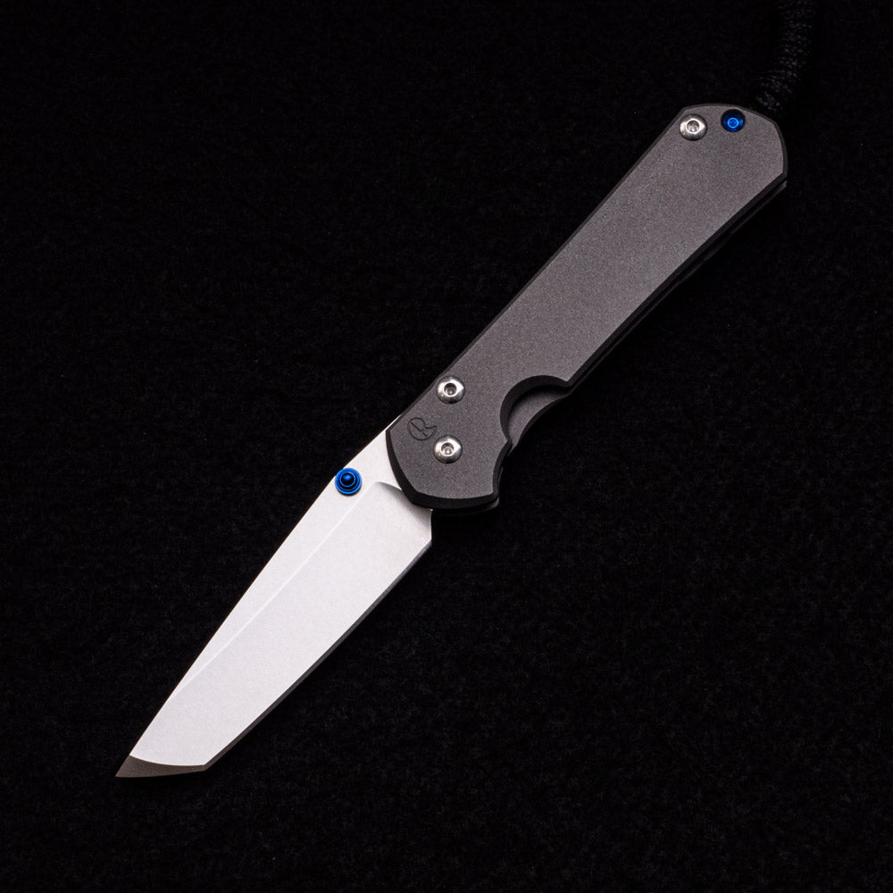 CHRIS REEVE SMALL SEBENZA 31 – BLUE DOUBLE THUMB LUGS – TANTO CPM MAGNACUT BLADE