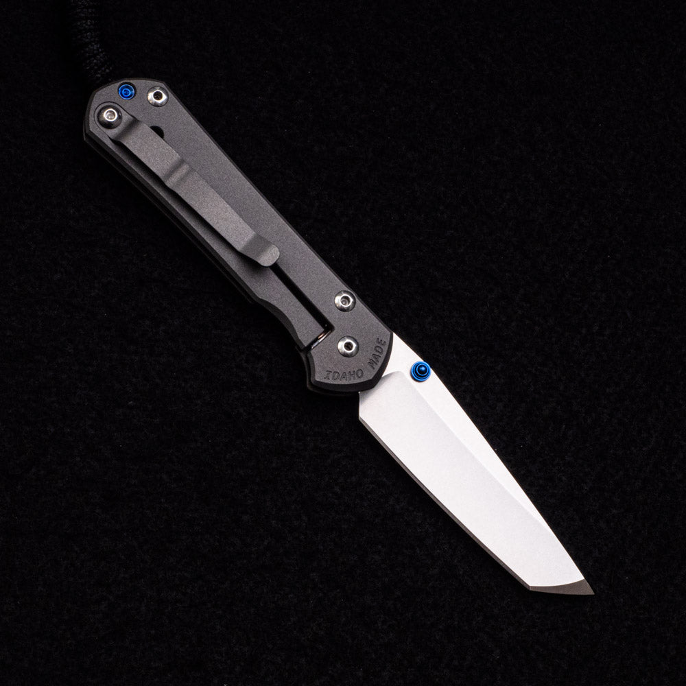 CHRIS REEVE SMALL SEBENZA 31 – BLUE DOUBLE THUMB LUGS – TANTO CPM MAGNACUT BLADE