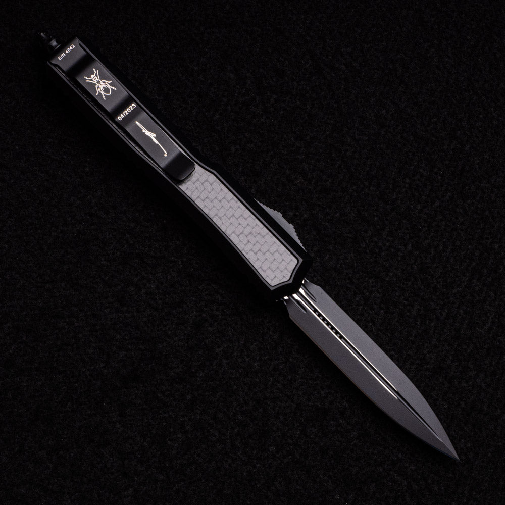 Microtech Makora – Signature Series – D-E Tactical Standard Nickel Boron Internals Carbon Fiber Inlay 206-1 TCFIS