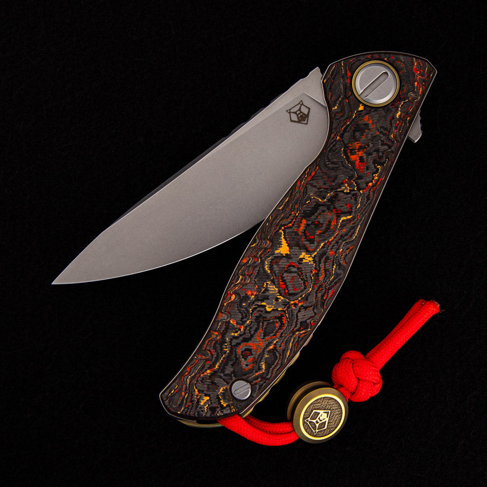 SHIROGOROV F3 IGNIS – SPECIAL EDITION – “PHOENIX WING” TECHNOCARBO HANDLE – M390 BLADE – MRBS