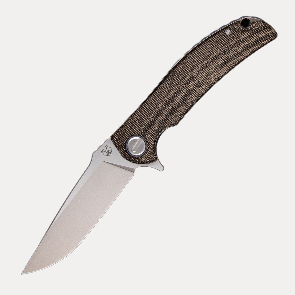 SHIROGOROV “LIMITED EDITION” RJ MARTIN DESIGN SOFT OVERKILL – M398 BLADE – GREEN CANVAS MICARTA HANDLE – RBS