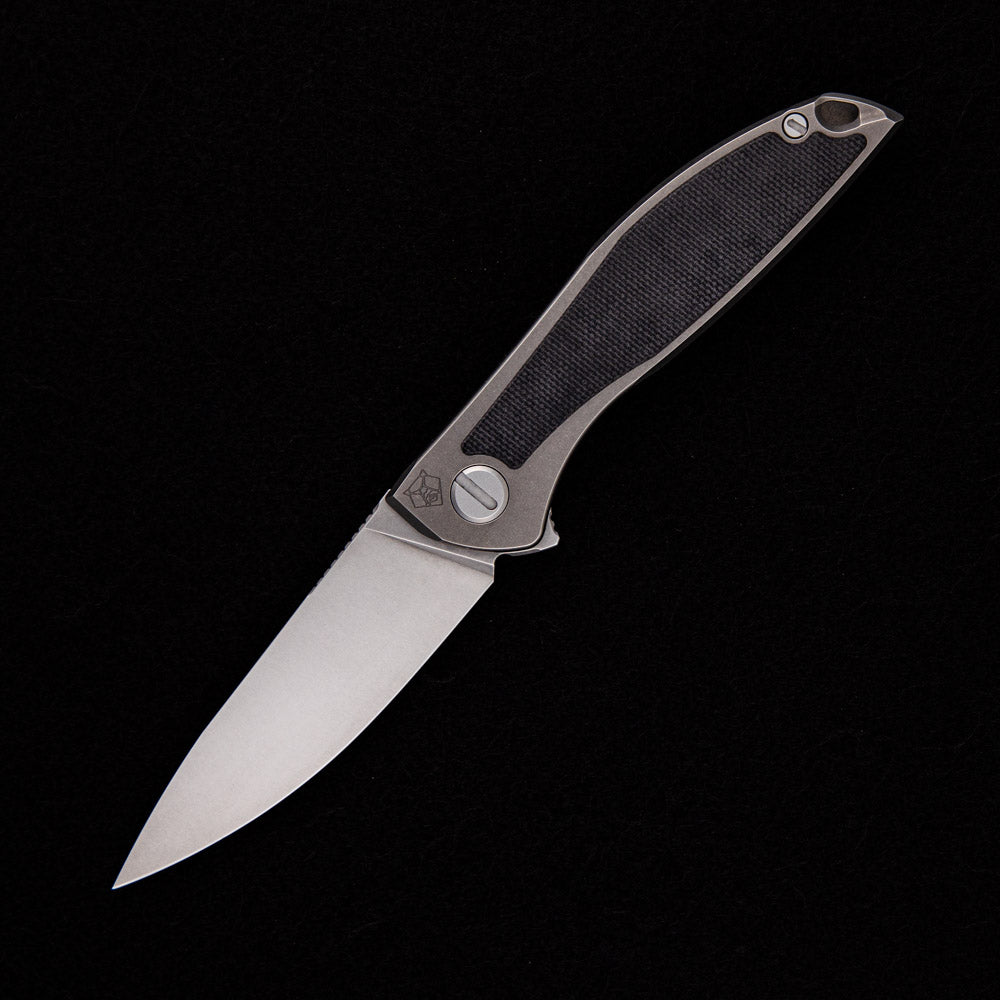 Shirogorov NeOn NL – ELMAX BLADE – TITANIUM HANDLE W/ BLACK MICARTA INLAY – MRBS