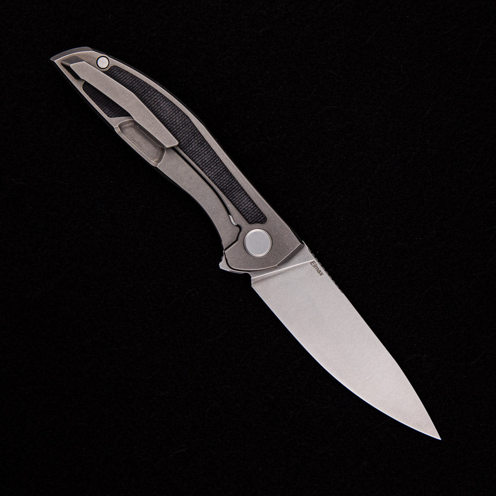 Shirogorov NeOn NL – ELMAX BLADE – TITANIUM HANDLE W/ BLACK MICARTA INLAY – MRBS