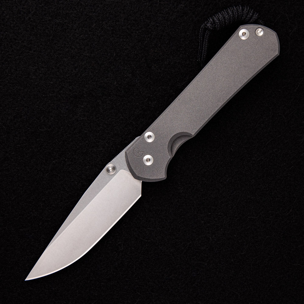 CHRIS REEVE LARGE SEBENZA 31 – SILVER SINGLE THUMB LUG – CPM MAGNACUT BLADE