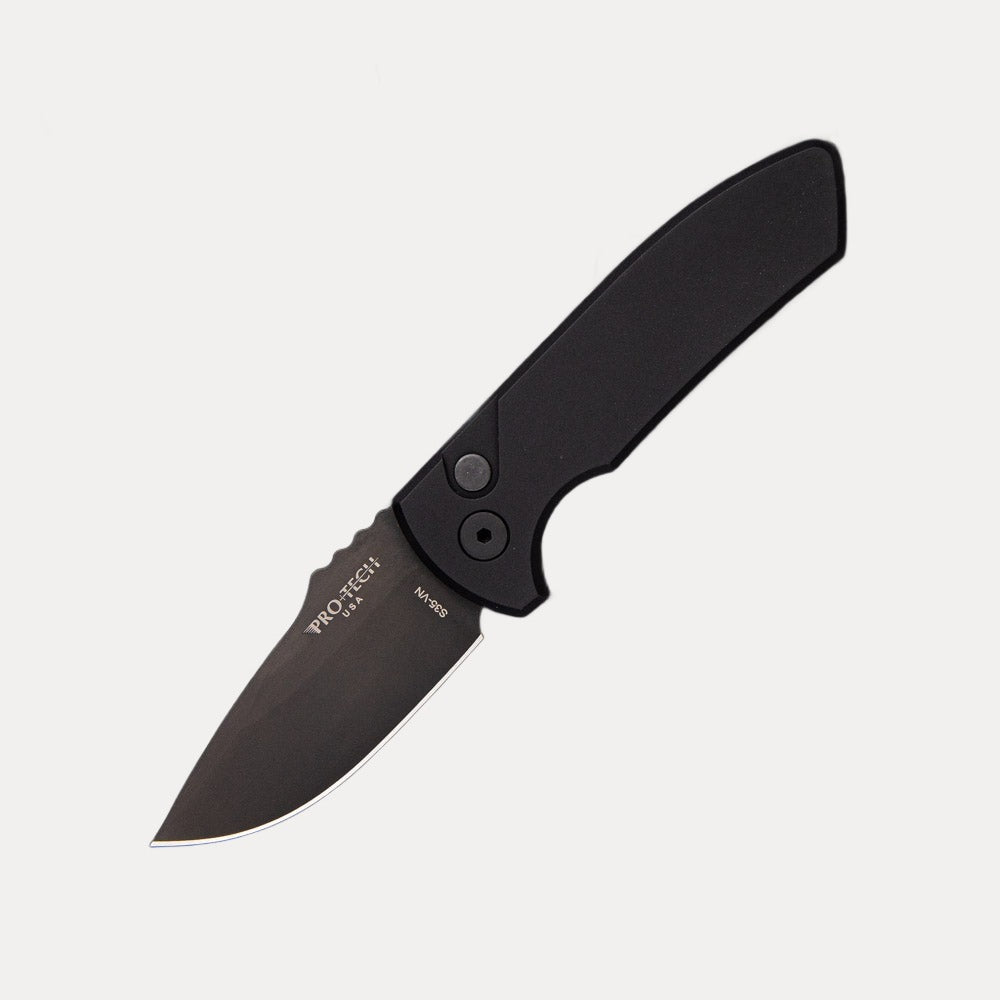 Pro-Tech Knives SBR – Smooth Black Handle – Black S35VN Blade LG403