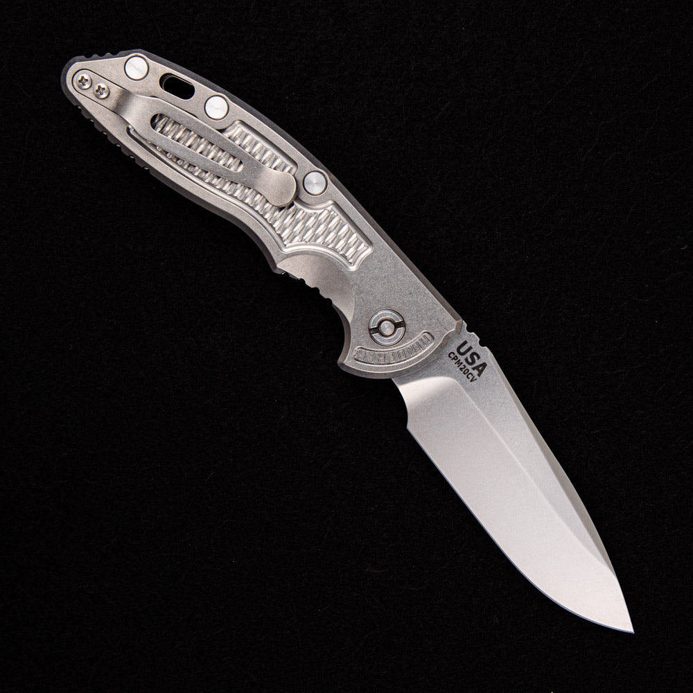 Hinderer XM-18 3.5″ – Auto – Spearpoint – Stonewash – CPM 20CV Blade – Titanium Handle