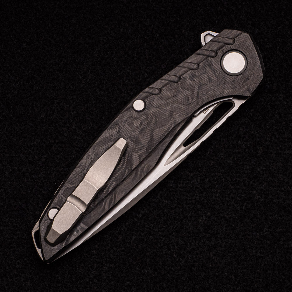 SHIROGOROV 111 GEN 5.1 – M390 BLADE – MARBLE CARBON FIBER HANDLE – MRBS