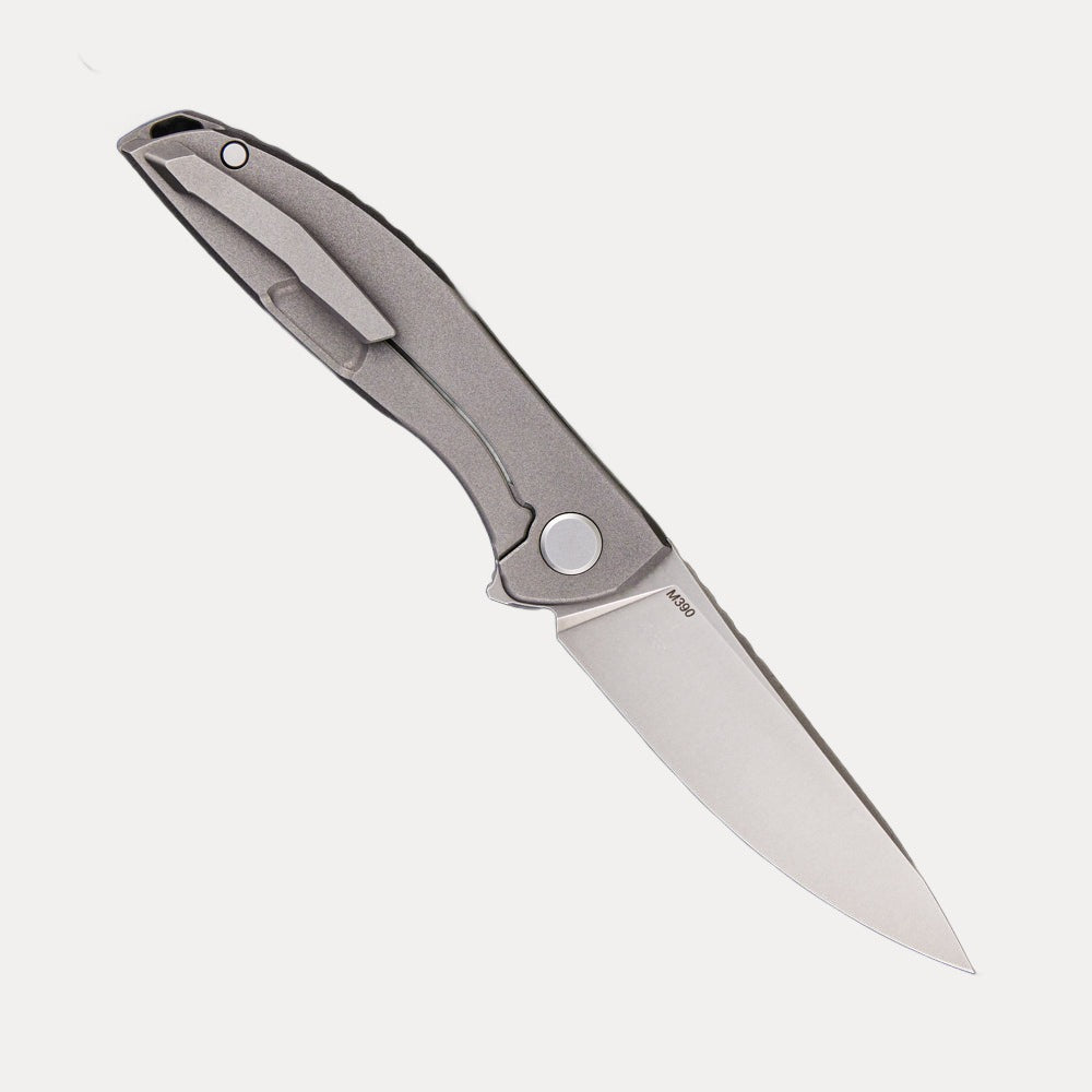 SHIROGOROV KNIVES / WR BLADEWORKS “HYDRONIAN” NEON – M390 BLADE – TITANIUM HANDLE – MRBS