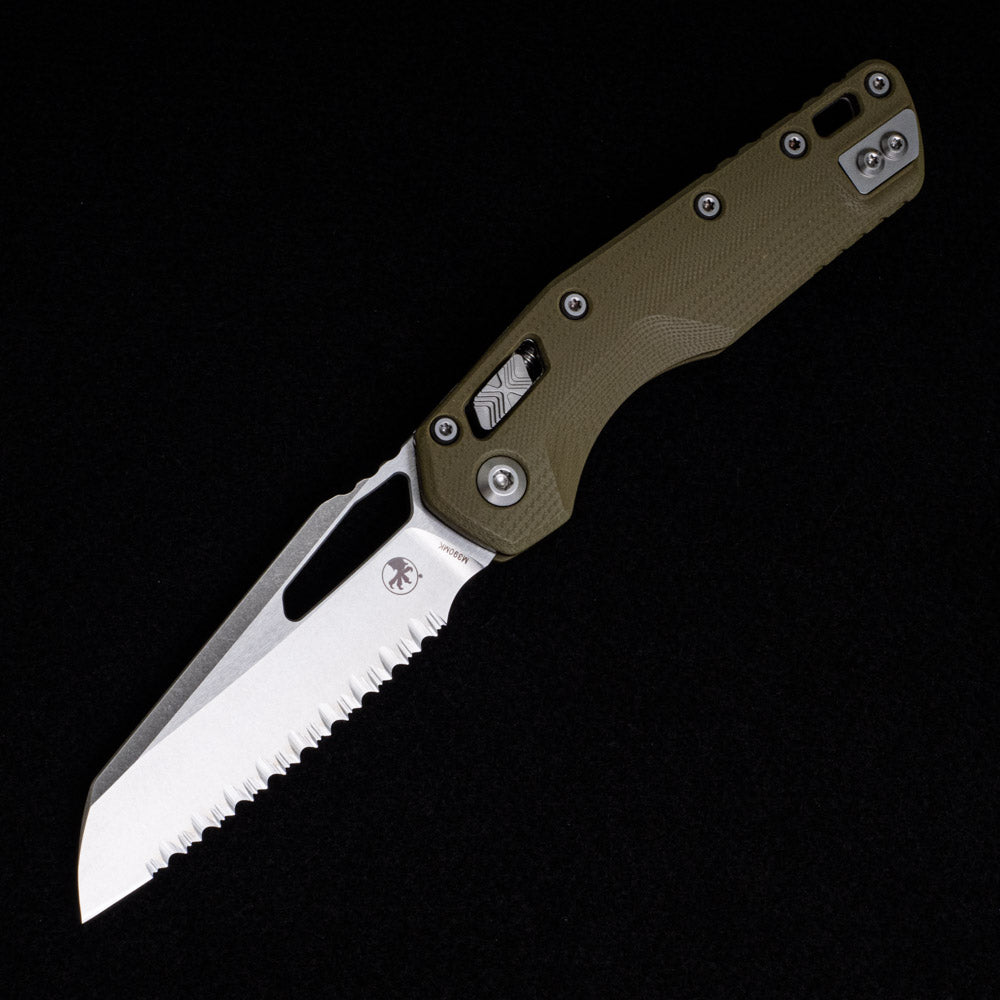 Microtech MSI S-E G-10 OD Green Stonewash Full Serrated 210-12 GTOD