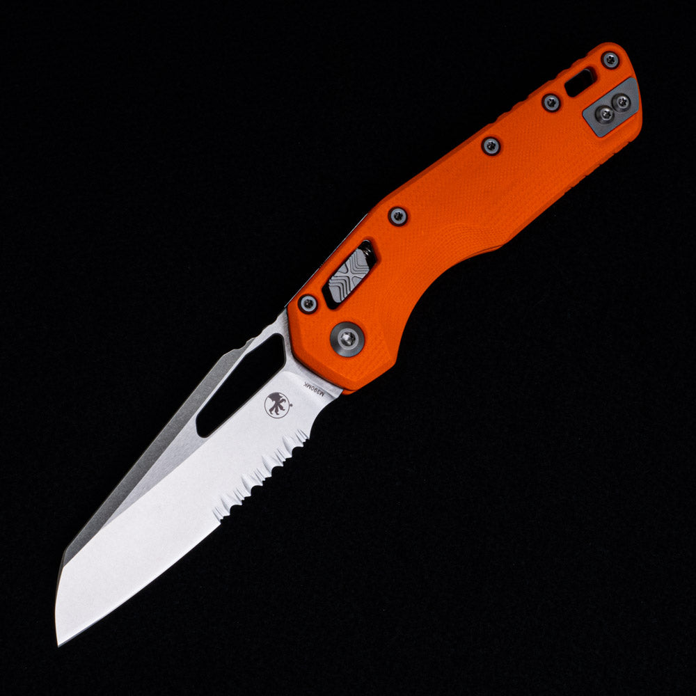 Microtech MSI S-E G-10 Orange Stonewash Partial Serrated 210-11 GTOR