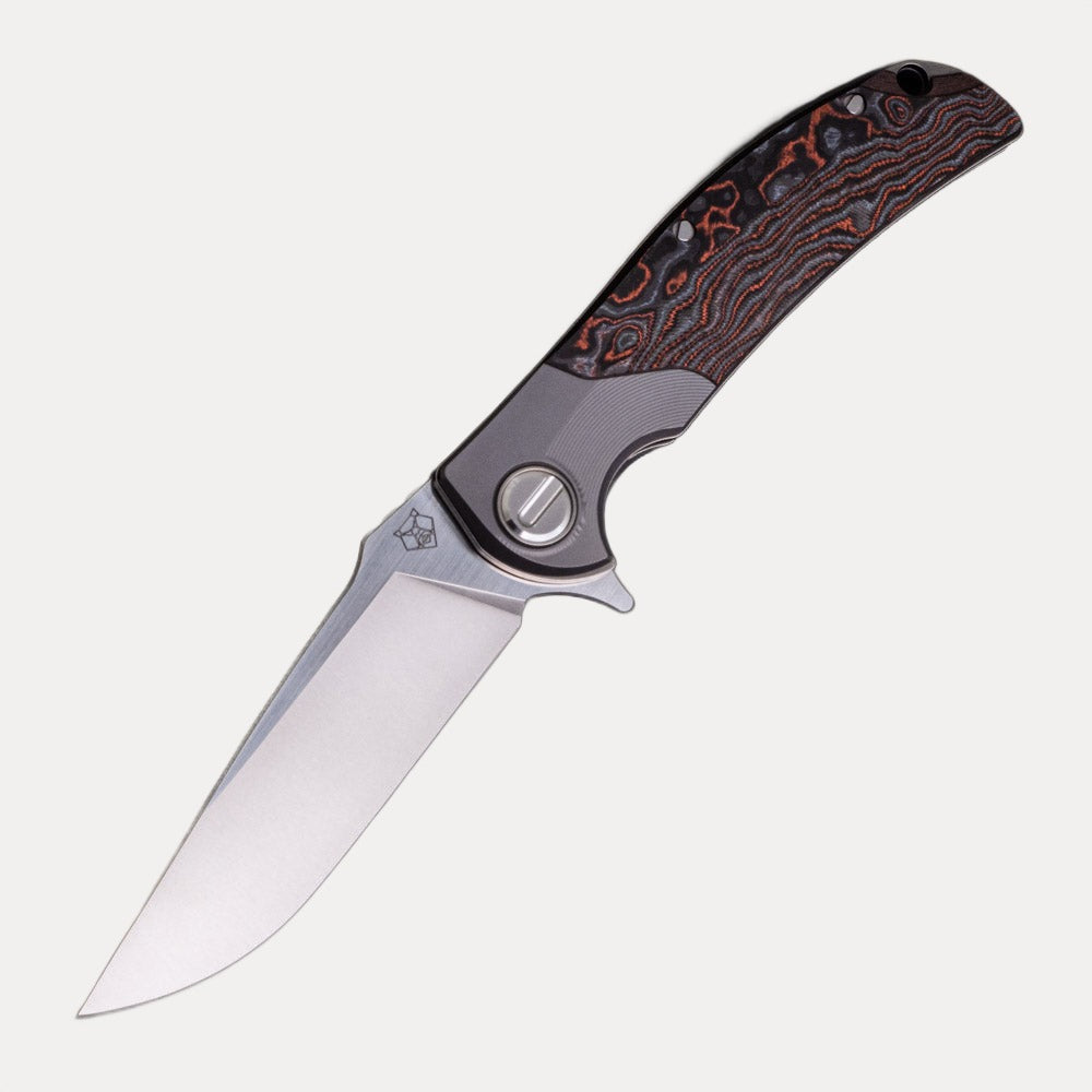 SHIROGOROV “LIMITED EDITION” RJ MARTIN DESIGN RQ36 – Titanium-Lava & Ash CarboTi Handle – S110V Blade – SRRBS