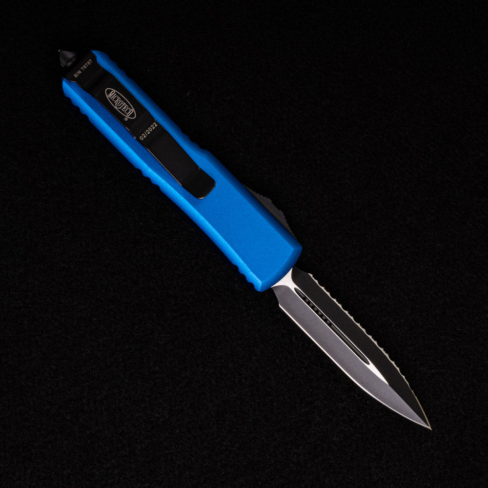 MICROTECH UTX-85 D-E BLUE FULL SERRATED 232-3 BL