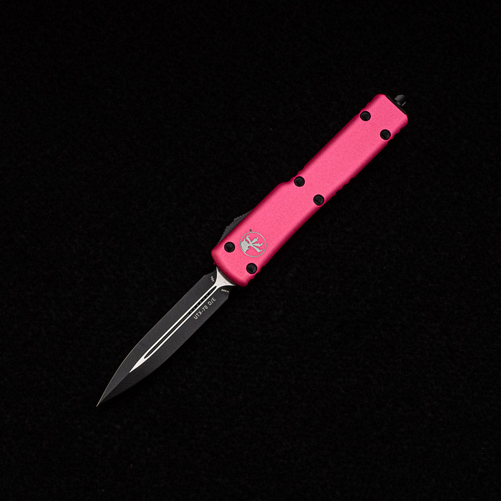 MICROTECH UTX-70 D-E PINK STANDARD M390 BLADE 147-1 PK