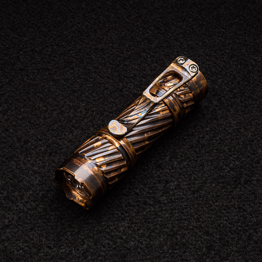 Ti2 Design Pele Antique Copper Twisted Flashlight