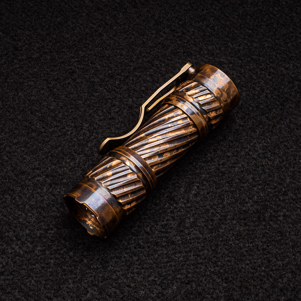 Ti2 Design Pele Antique Copper Twisted Flashlight