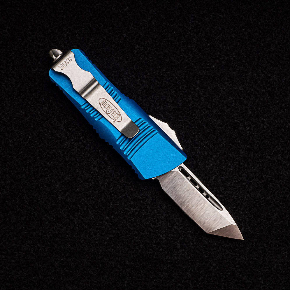 MICROTECH TROODON MINI T-E BLUE SATIN - M390 BLADE - 240-4 BL