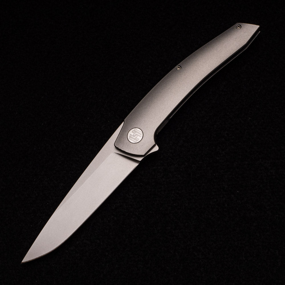 Hog House Knives Model T – RWL34 Blade – Ti W- Silver