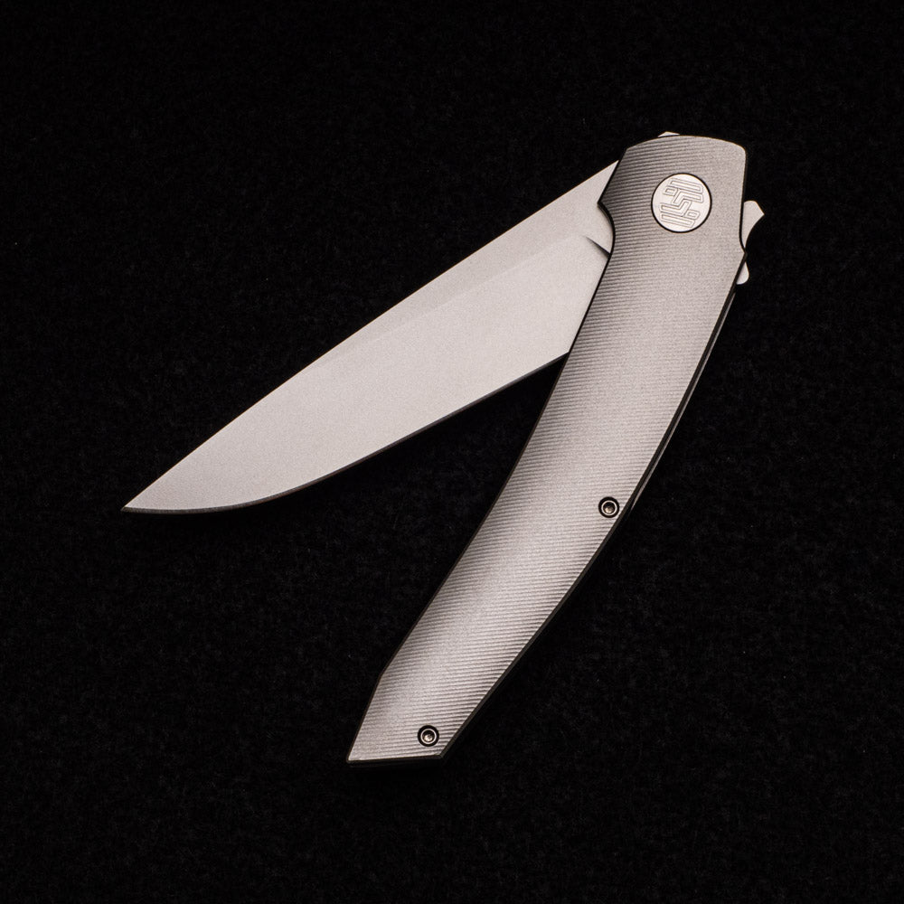 Hog House Knives Model T – RWL34 Blade – Ti W- Silver