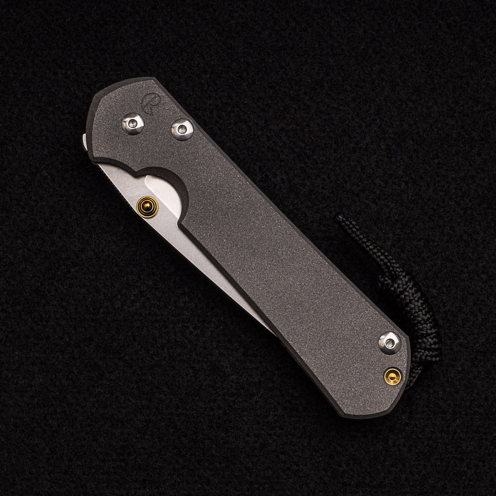 CHRIS REEVE LARGE SEBENZA 31 TANTO – GOLD DOUBLE THUMB LUGS – CPM MAGNACUT BLADE