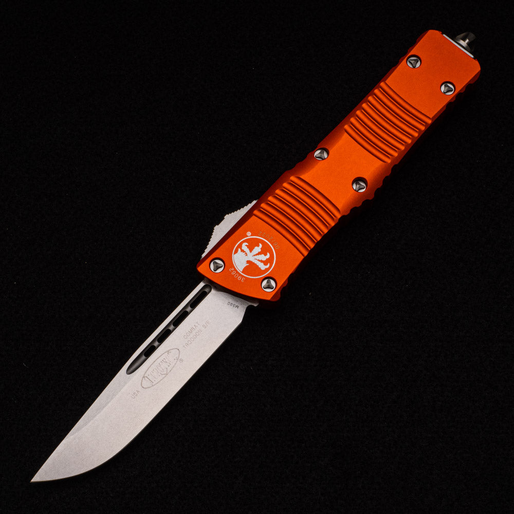 MICROTECH COMBAT TROODON – S-E ORANGE STONEWASH STANDARD 143-10 OR