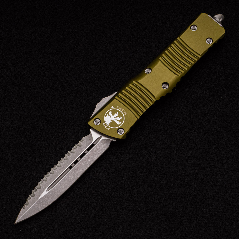 MICROTECH COMBAT TROODON – D-E OD GREEN APOCALYPTIC FULL SERRATED 142-12 APOD