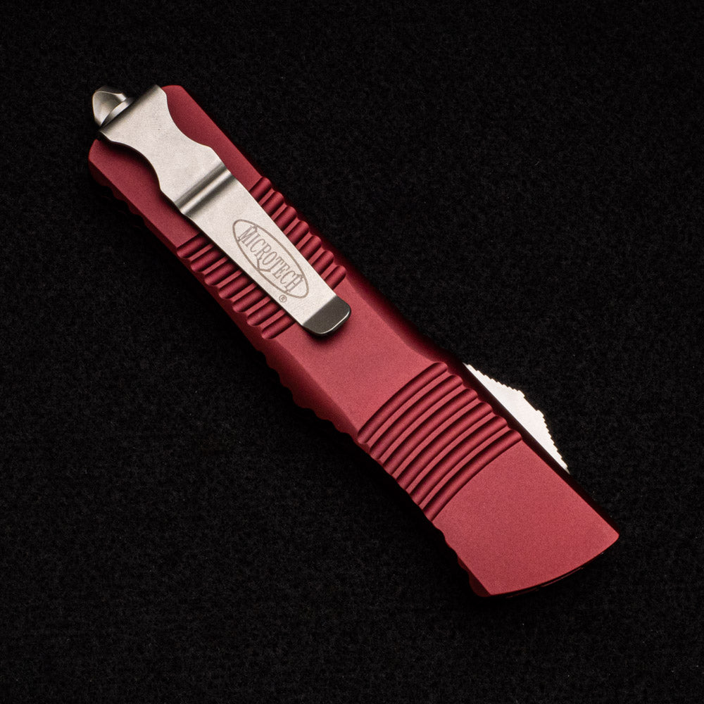 MICROTECH COMBAT TROODON – D-E MERLOT STONEWASH FULL SERRATED 142-12 MR