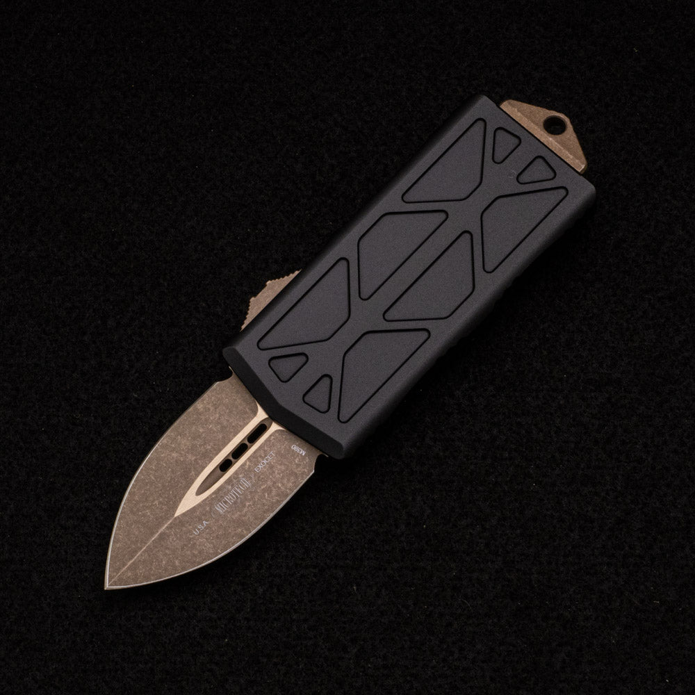 MICROTECH EXOCET - CA-LEGAL OTF KNIFE - MONEYCLIP D-E BRONZE APOCALYPTIC STANDARD 157-13 AP