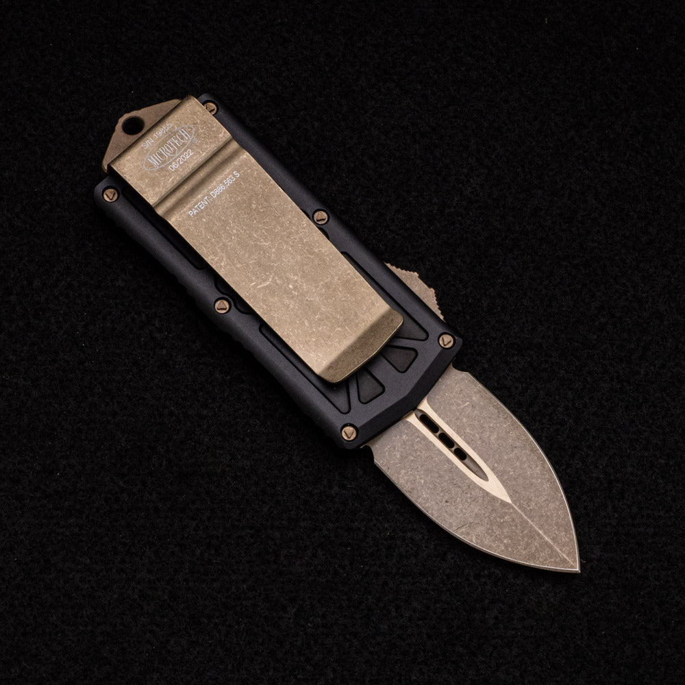 MICROTECH EXOCET - CA-LEGAL OTF KNIFE - MONEYCLIP D-E BRONZE APOCALYPTIC STANDARD 157-13 AP