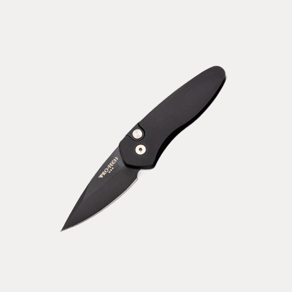 Pro-Tech Knives Sprint - Solid Black Aluminum Handle - Black S35VN Blade - 2907