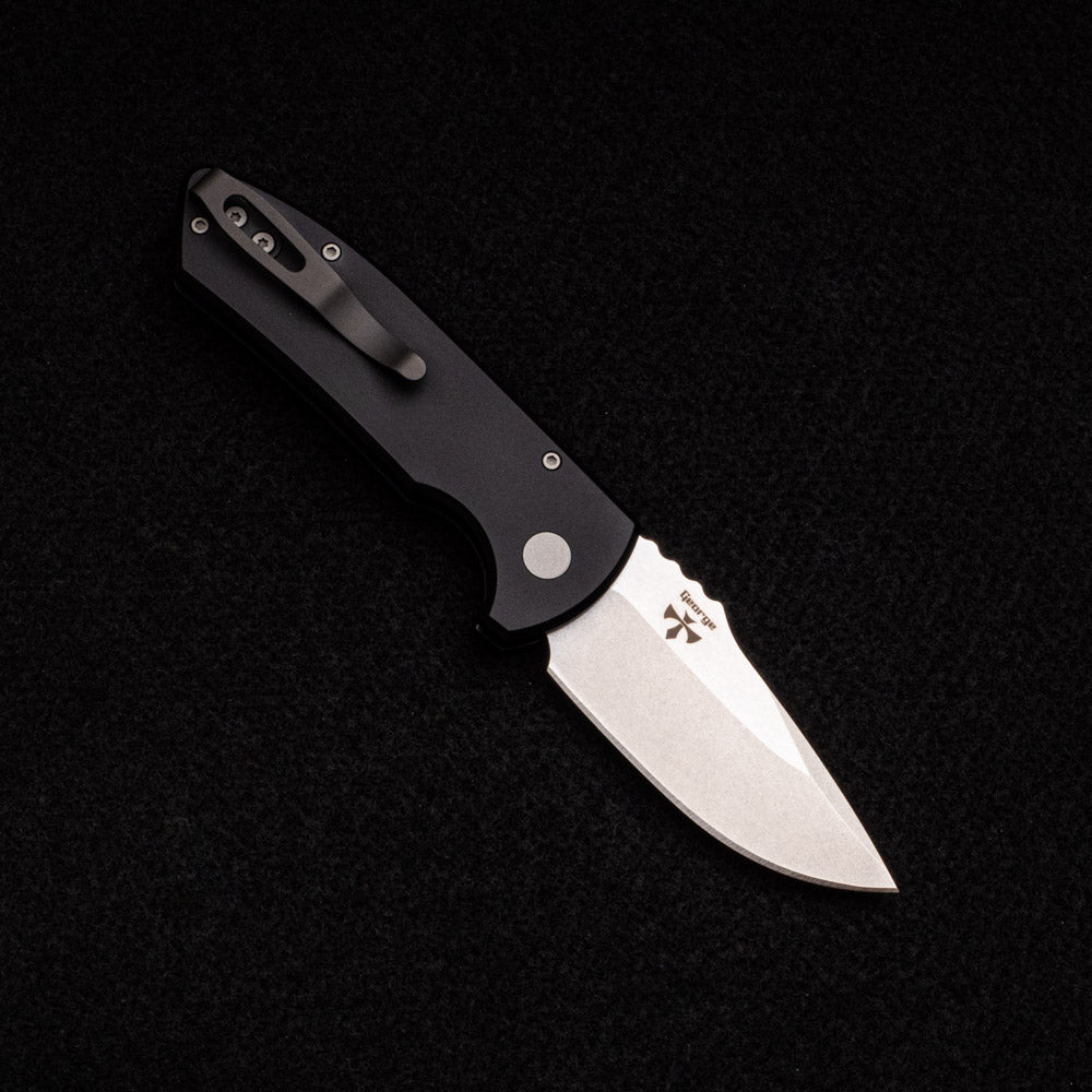 Pro-Tech Knives SBR – Smooth Black Handle – Stonewashed S35VN Blade LG401