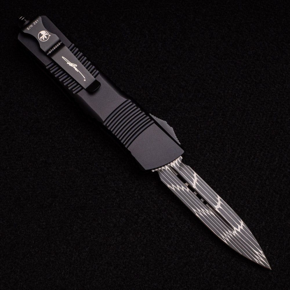 MICROTECH COMBAT TROODON – D-E SIGNATURE SERIES – CARBON FIBER TOP – RINGED HARDWARE 142-16 CFS