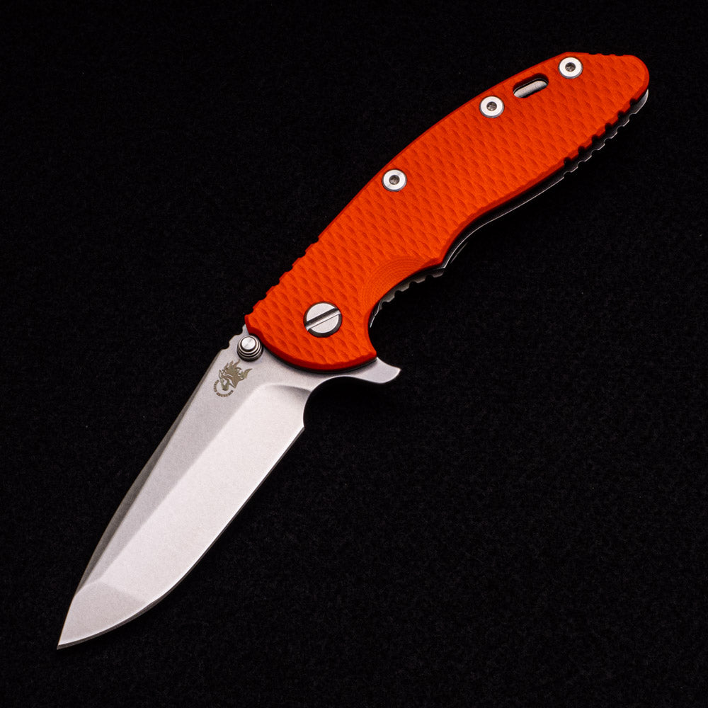 Hinderer Knives XM-18 3.5″ – S45VN Spanto – Tri-Way – Stonewash – Orange G10