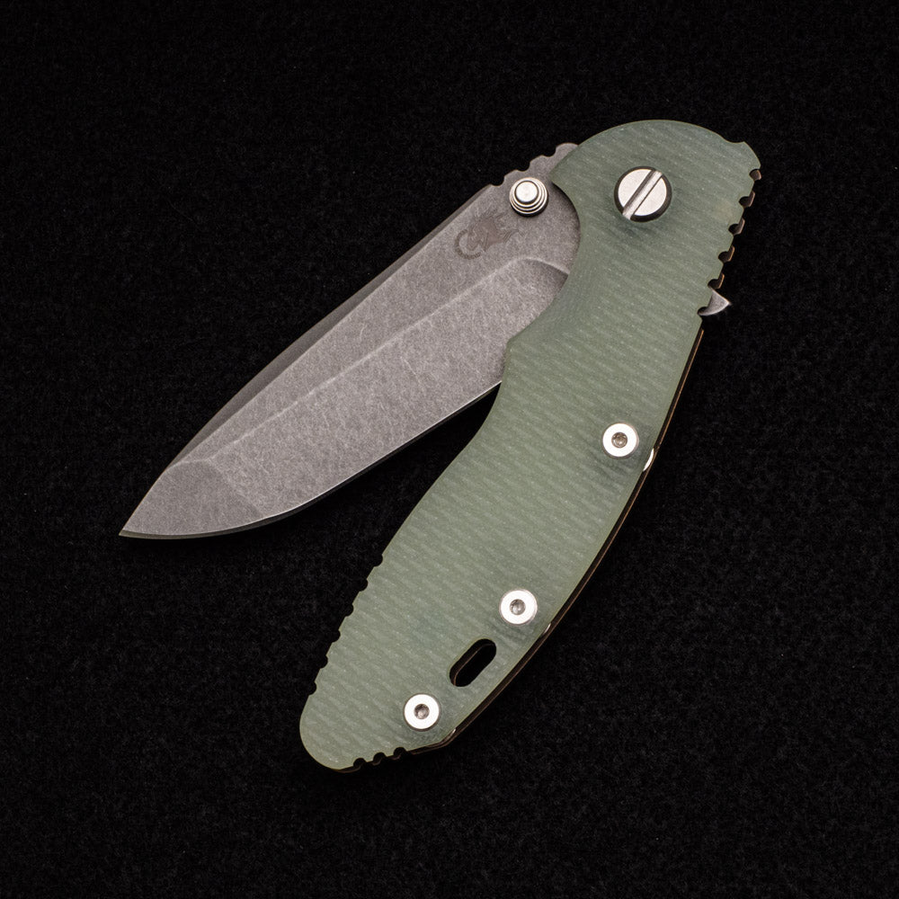 Hinderer Knives XM-18 3.5″ – S45VN Spanto – Tri-Way – Battle Bronze – Translucent Green G10