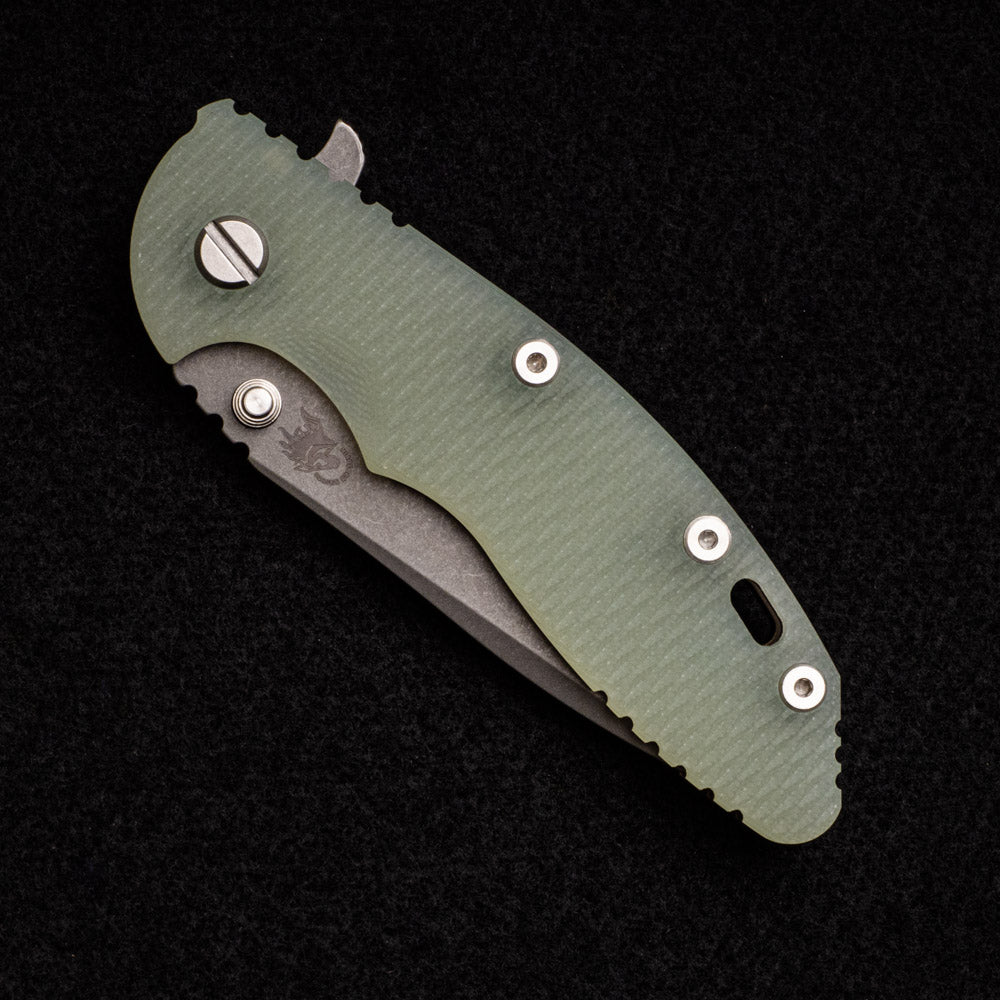 Hinderer Knives XM-18 3.5″ – S45VN Spanto – Tri-Way – Battle Bronze – Translucent Green G10